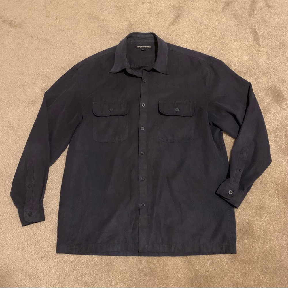 Tilley endurables men’s medium long sleeve shirt gray grey collared button up - Picture 4 of 4